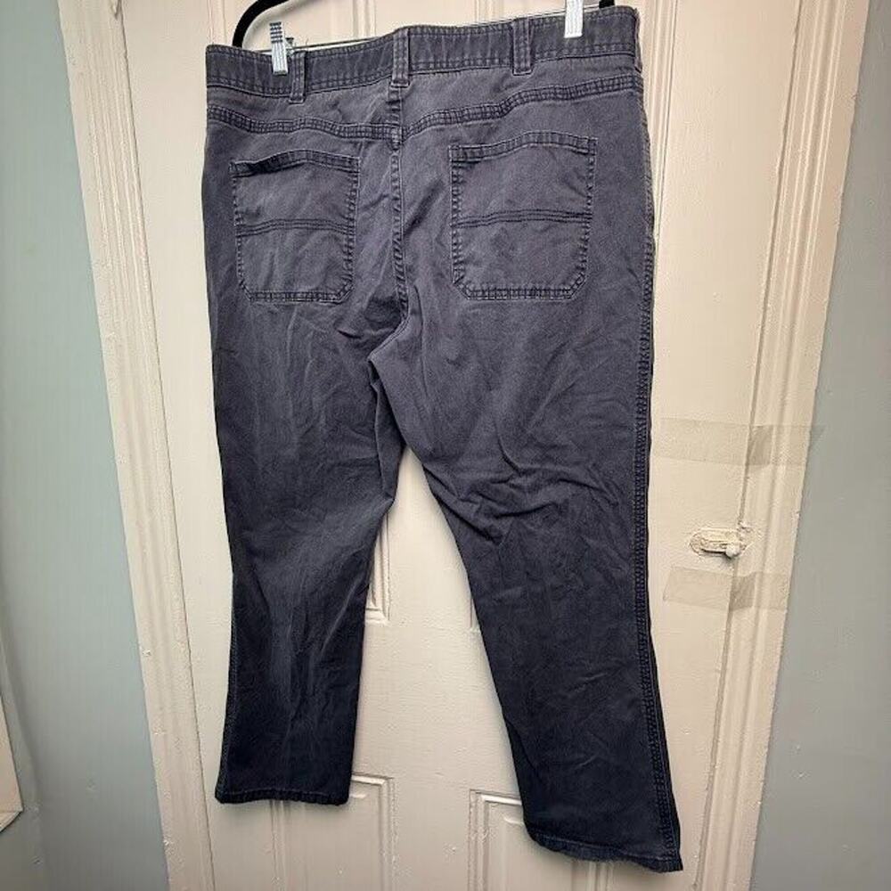 Chino Pants Mens 38x30 Grey Straight Leg Stretch Pocketed Zip Fly Mid Rise - Picture 6 of 7